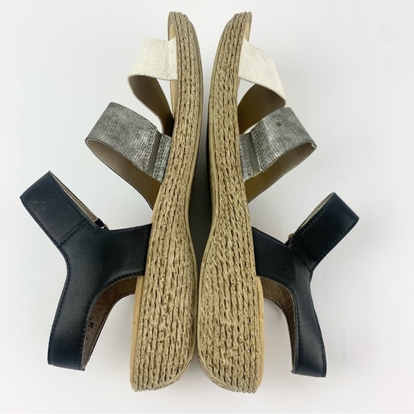 Rieker Regina Contrast Floral Metallic Ankle Heel Strap Sandals 42 - Picture 10 of 12